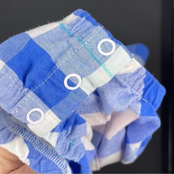 BUM Baby Plaid Blue One Piece Button Down Shirt With Collar - Picture 4 of 7